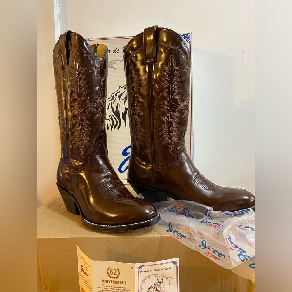 Botas Jaca cowboy boots Size 9e US/28ee Mex NEW w/ Box & info tag Made 2004